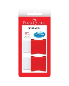 Faber Castell Set de Borradores con Protector Rojo - 2 Piezas - Modelo: Sm107024