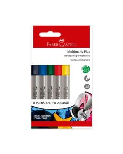 Faber Castell Marcador Permanente Multimark Plus 5 Piezas - Modelo: 153934