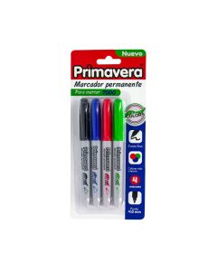Primavera Set de Marcadores Permanentes - 4 Colores - Modelo: 1095-019