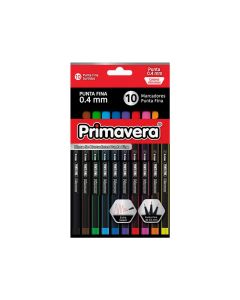 Primavera Marcadores de Colores Punta Fina 10 Piezas - Modelo: 1093