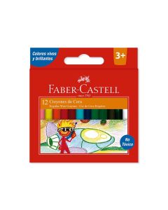 Faber Castell Creyones de Cera 12 Colores - Modelo: Cr-12