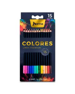 Norma Lápices de Colores Premium 15 piezas - Modelo: 7702111588585
