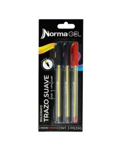 Norma Boligrafo Escolar de Gel - 3 Piezas - Modelo: 7702111603561
