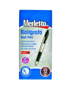 Merletto Bolígrafo Retráctil Gel 1.0mm Negro Caja 12 Piezas - Modelo: 780-144238499