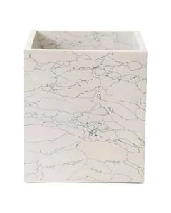 Kassatex Papelera de Baño de Piedra Blanca