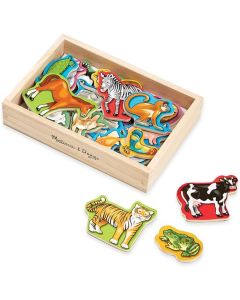 Melissa and Doug Imanes de Madera de 20 Animales