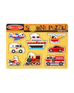 Melissa and Doug Rompecabezas de Sonido de Vehículos 8 Piezas