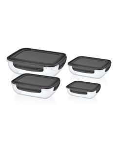 Bager Juego de Envases Plásticos para Alimentos - 4 Piezas