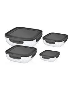 Bager Juego de Envases Cuadrados para Alimentos - 4 Piezas