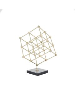 Uma Enterprises Escultura Geométrica de Mármol con Base 9" x 9" x 12"