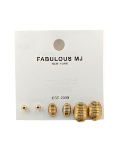 Fabulous Set de Aretes para Dama - 3 pares - Modelo: SE6348