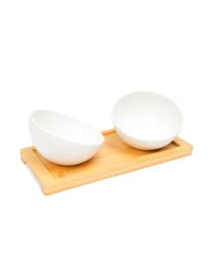Generica Set de 2 Tazones con Bandeja 20 x 9 cm - Modelo: Y156122-T15-116372