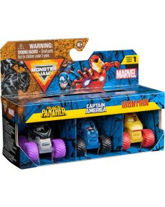 Monster Jam Pack 3 Coches Monster Truck Marvel Oficial