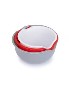 Fridgemate Juego de 3 Tazones de Plástico 1.5-2-2.5 Litros