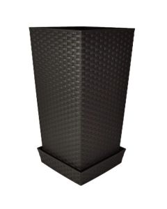 Reyplast Maceta Cuadrada con Plato 25 x 25 x 46 cm