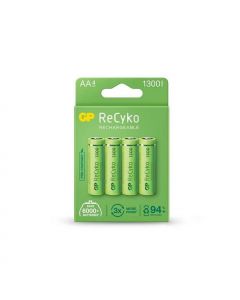 Gp Batería Recargable Recyko 3804 Pack 4X Aa 1,300Mah Verde