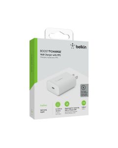 BELKIN 25W AC CHARGER USB C PD 3 0 PPS WALL CHARGE BLANCO