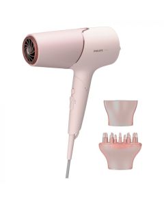 Philips Secador de cabello | 1500W | Tecnología ThermoShield | Plegable | 3 ajustes de calor y 2 posiciones de velocidades | Rosa