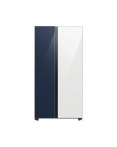 Refrigeradora Samsung Bespoke Side By Side Con Beverage Center 23P3 / 640L | Azul Y Blanco