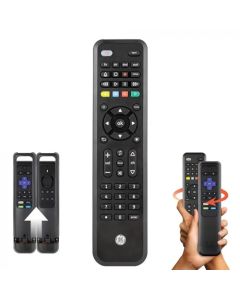 Jasco Control Remoto Universal Complementario GE para 4 Dispositivos para Roku y Amazon TV con Base Deslizable y Abatible | Negro