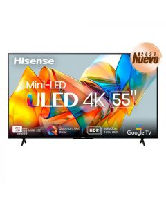 Televisor Hisense 55" U6 | Mini-Led ULED | 4K | Google TV | Dolby Atmos | DTS Virtual | HDR | HDMI | Bluetooth 