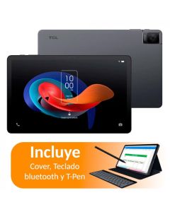 Tablet TCL TAB 10 Gen 2 | LTE + Wi-Fi | 10.4" | Octa-Core | 64 GB | 4 GB RAM | Camara 5MP + 8 MP | 6,000 mAh | Gris |  Incluye Cover + Teclado + T-Pen