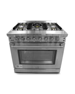 Rca Estufa Comercial de Piso a Gas 36" | 5 Quemadores | Encendido Eléctrico | Acero Inoxidable