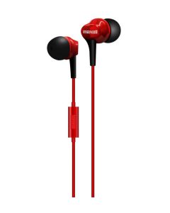 Maxell Audifonos Alambricos con Microfono FUS-9 FUSION | Tapones de Silicona | Rojo 