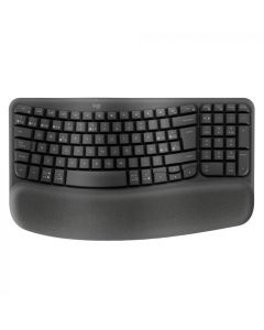 Logitech Teclado ergonómico inalámbrico con un reposamanos acolchado Wave Keys 920-012278 | Negro