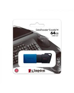 Kingston Memoria USB Data Traveler Exodia M | 64 GB | Diseño con tapa móvil | Negro/azul