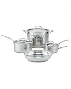 Cuisinart Juegos de Ollas Chef's Classic | 7 Piezas | Acero Inoxidable 
