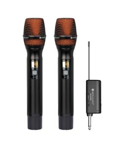 Pureacoustics Micrófono Inalámbrico Uhf 2 para Karaoke Djs | Incluye Estuche | Intensidad de Señal 