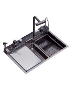 Drija Fregador Capri 84 | Sistema Anti Reboso | Enjuagador de Vasos | Acero Inoxidable Satinado 
