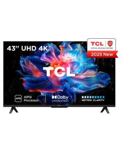 TCL Televisor 43" V6c Direct Led | Aipq Processador | Dolby Vision- Atmos | 60hz | Google Tv | Hdr | 3 Años de Garantía