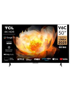TCL Televisor 50" V6c Direct Led | Aipq Processador | Dolby Vision- Atmos | 60hz | Google Tv | Hdr | 3 Años de Garantía