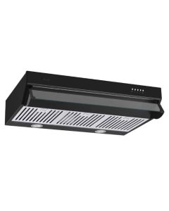 Drija Extractor de Grasa Compatto 76 | 2 Bombillos Led | 3 Velocidades con Botón | 3 Filtros de Carbón | Negro