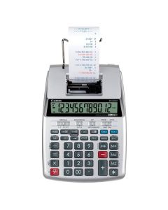Canon Calculadora de Mesa | Impresión | 12 Dígitos | Funciones de Verificación | Cálculos de Impuestos | Conversión de Monedas | Gris