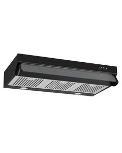 Drija Extractor de Grasa Compatto 90 | 2 Bombillos Led | 3 Velocidades con Botón | 3 Filtros de Carbón | Negro