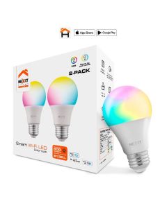 Nexxt 2 Pack Bombillo Led Inteligente A19 | Smart Led | Wi-Fi | 110v | Compatible Alexa