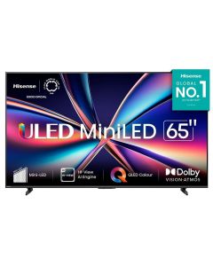 Hisense Televisor Uled Miniled 65" | U6q | Dolby Vision y Atmos | Vidaa Os | Hdr10 | 3 Años de Garantía 