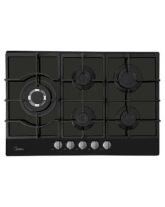Midea Estufa Empotrable a Gas 30" | 5 Quemadores | Vidrio Templado | Triple Flama | Negro
