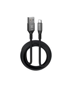 Klip Xtreme Cable | Powergo 050 | Usb-A a Usb-C | 30w | Kac-050-10ft | 480mbps | 10ft/3m | Trenzados | Negro