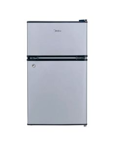 Midea Frigobar 3.4pc | 2 Puertas | Parrillas de Cristal Templado | Gris 
