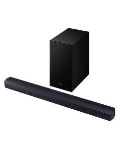 Samsung Barra de Sonido B450f | Sonido 2.1 Canales | 3 Altavoces | Subwoofer | Bass Boost | Bluetooth | Negro