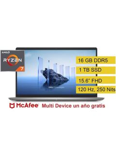 Dell Laptop 15.6" | Amd Ryzen 7 7730u | 16 Gb Ram | 1 Tb Ssd | Windows 11 | Gris