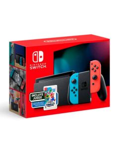 Nintendo Consola Nintendo Switch 1.1 + Control Joy-Con Neon Blue y Neon Red + Juego de Super Mario Bros Wonder