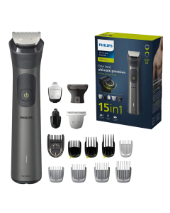 Philips Afeitadora Todo en Uno Multigroom Series 7000 | Kit 15 en 1 para Cara, Pelo, Orejas, Nariz y Cuerpo | 120min de Uso | Cuchillas Autoafilable | Uso en Seco y Húmedo