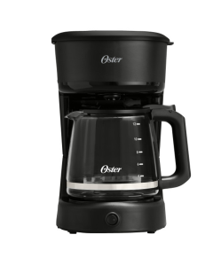 Oster Cafetera 12 Tazas | Filtro Reutilizable | Función Pausa y Servir | Botón con Luz | Ventanilla de Agua | Negro