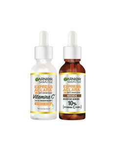 Bundle Garnier Expresuper Stay Aclara Sérum 30 ml + Garnier Expresuper Stay Aclara Sérum Noche 30 ml