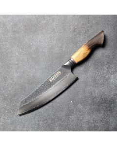 ASKA! SANTOKU STONEWASH Y DAMASCO 7"